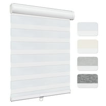Keego Custom Size Zebra Shades for Windows Privacy Cordless Windows Shades for Home Office, White, 26"W x 54"H