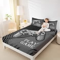 thumbnail image 4 of Feelyou Gaming Controller Kids Twin Sheet Sets, Grey Abstract Twin Fitted Sheet, Cartoon Video Game Lover Flat Sheet, Microfiber Bedroom Decor, 3-Piece, 4 of 7