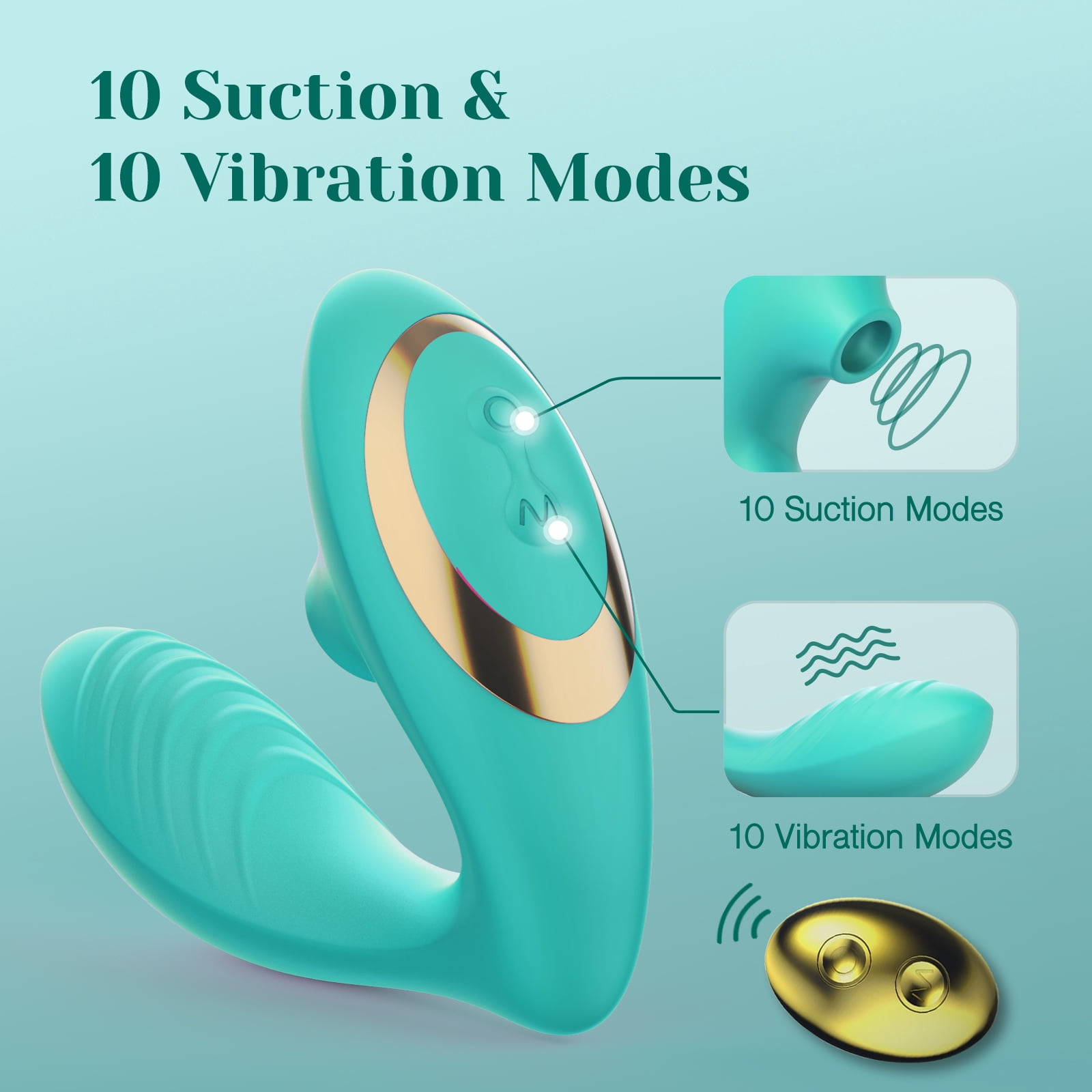 Tracy's Dog Clitoral Sucking Vibrator Massager, G Spot Stimulator with 10 Suction and Vibration Patterns, Adult Sex Toys for Women, Teal (OG Pro 2)