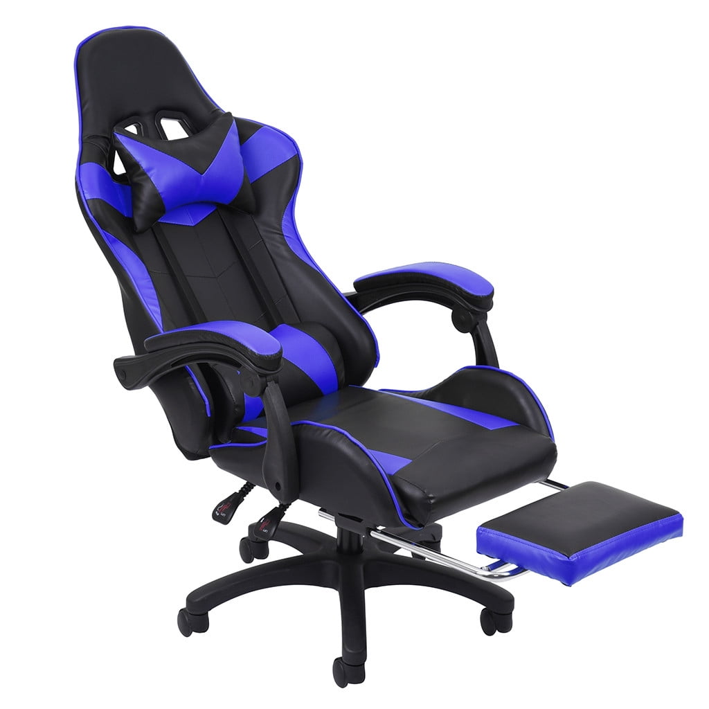 gaming chair with footrest and reclining backrest