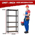 thumbnail image 6 of FDW 11.8 D x 27.6 W x 60 H 5-Tier Steel and Wood Material Strong Load-bearing 1655LBS Garage Storage Rack, 6 of 8