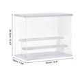 thumbnail image 4 of Unique Bargains Clear Acrylic Display Case with LED Light 2 Tier Dustproof Boxes Stand for Collectibles (12.6x7.09x10.43)White, 4 of 6