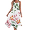 thumbnail image 1 of Ovzne Plus Size Dresses For Curvy Women Beach Dress Womens Dresses Sleeveless Round Neck Drawstring Casual Ruffle A-Line Mini Dress Plus Size Dress Clearance, 1 of 7