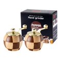 thumbnail image 4 of Chessboard Hand Cranked Pepper Grinder Kitchen Solid Wood Seasoning Jar Two Packs YIWEI, 4 of 6