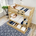 thumbnail image 6 of Plank+Beam Solid Wood Twin over Twin Bunk Bed with Storage Drawers for Adults/Kids, Natural, 6 of 9