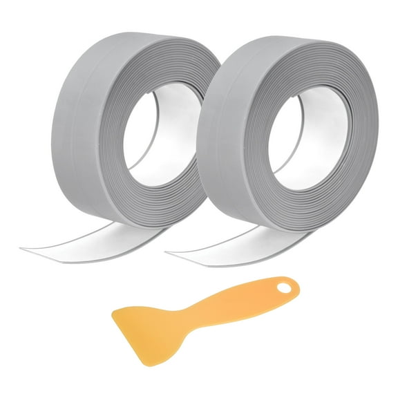 2 Rolls Caulk Tape, 0.9" x 10.5Ft Sealing Tape, Gray