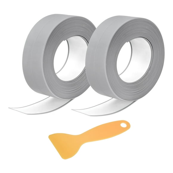 2 Rollos de Cinta de Sellado, 0.9" x 10.5Ft Cinta de PVC, Gris
