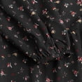 thumbnail image 6 of TIHLMK Casual Dress Women Fashion Casual Chiffon Hedging V-neck Large Pendant Long Sleeve Floral Dress Black, 6 of 9