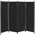 thumbnail image 1 of Costway 4-Panel Room Divider Folding Privacy Screen w/Steel Frame Decoration Black, 1 of 10