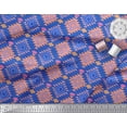 thumbnail image 3 of Soimoi Blue Heavy Canvas Fabric Diamond Geometric Printed Craft Fabric by the Yard 58 Inch Wide, 3 of 3