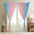 thumbnail image 3 of YST Blue and Pink Gradient Blackout Curtains Watercolor Art Curtains, Geometry Lines Curtains & Drapes Ombre Stripe Living Room Curtains, Modern Abstract Aesthetic Window Curtains, 3 of 5