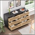 thumbnail image 2 of 51.18"6-Drawers Rattan Storage Cabinet Rattan Drawer with White Drawer Slides,for Bedroom,Living Room,Black, 2 of 7