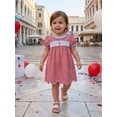 thumbnail image 5 of BemeyourBBs Kids Toddler Baby Girl 4th of July Dress Fourth of July Outfit Baby Girl Patriot Independent Day Dress Short Sleeve Plaid Stars American Flag Embroidery Scalloped Summer Dress, 5 of 9