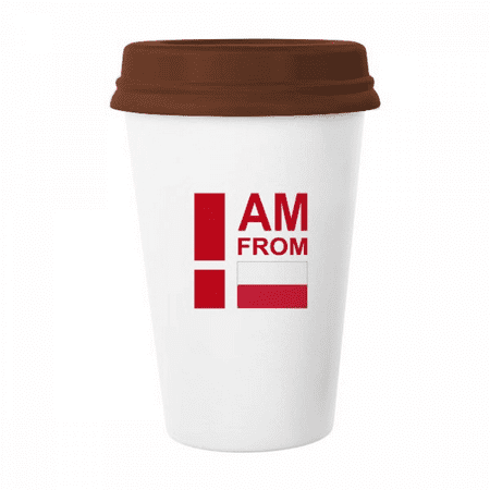 

I Am From Poland Art Deco Fashion Mug Coffee Drinking Glass Pottery Cerac Cup Lid