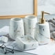 thumbnail image 2 of Juego de taza para cepillo de dientes, juego de baño de cuatro piezas, colección de patrones de vasos, cinco piezas Blanco 4 piezas, 2 of 8