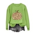 thumbnail image 3 of Halloween Sweatshirts for Women Yotami Crewneck Loose Long Sleeve Shirts for Holiday Cute Pumpkin Print Fall Clothes (Green, M), 3 of 4