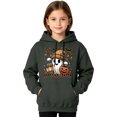 thumbnail image 4 of CUZIBR Toddler Halloween Graphic Hoodie For Girls Baggy Ghost Pumpkin Print Oversized Pullover Sweatshirt With Pocket Long Sleeve School Casual Daily Cozy Fall Winter Streetwear,Grey,5-6 Years, 4 of 4