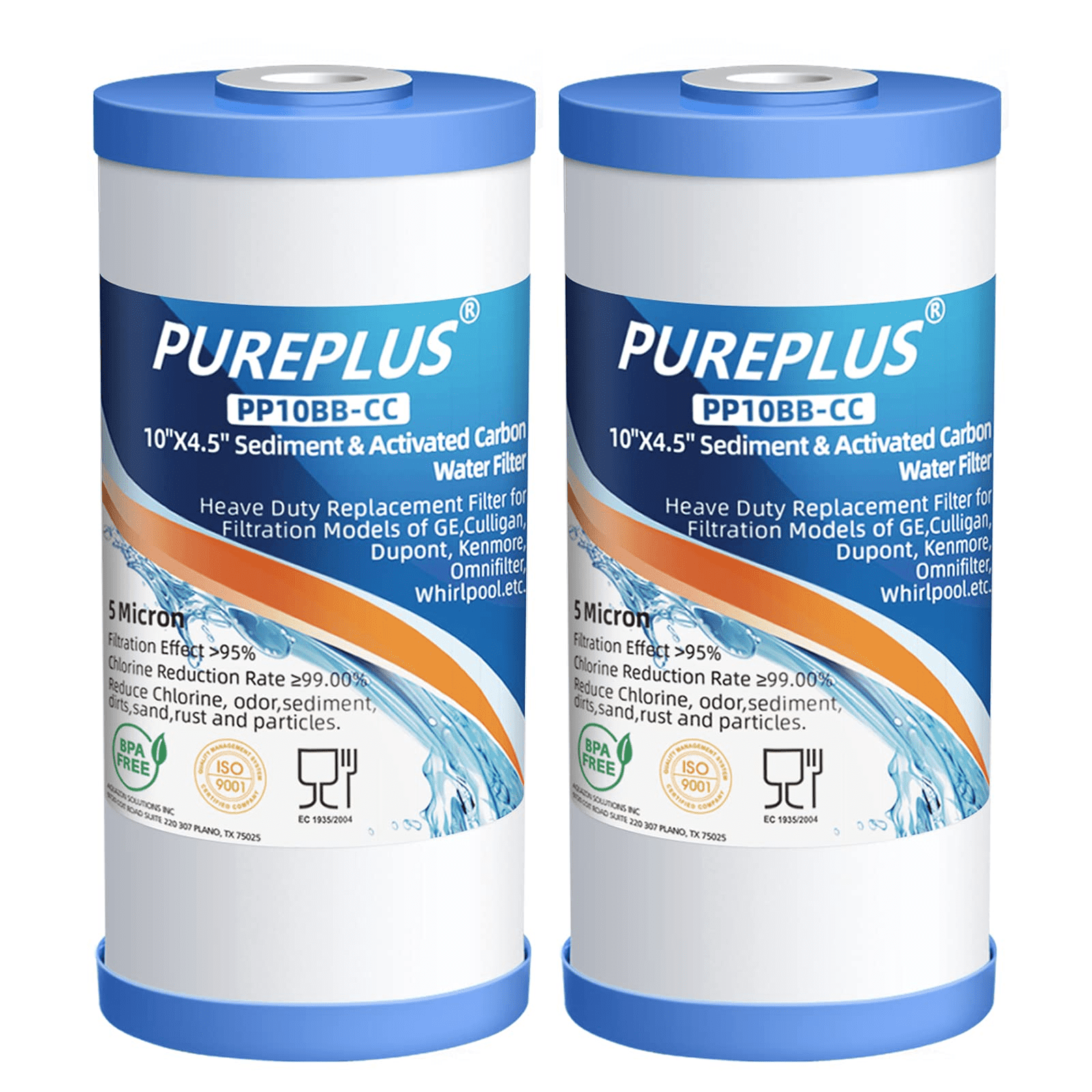 2-Pack 10-Inch Filters Fast FF10BBPS-50 Water Filter Cartridge Compatible Replacement for Pentek R50-BB 50 Micron