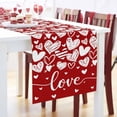 thumbnail image 3 of Valentines Day Table Runner - Love Cotton Linen Table Runners 120 Inches Long, Red Heart Table Cloth Dresser Scarves Kitchen Dining Table Decorations for Holiday Party, 3 of 5