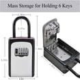 thumbnail image 2 of KEINXS Key Lock Box Wall Mounted  Portable Lock Box for House Key  5 Key Capacity  Weatherproof Resettable Code House Key Safe Security Lock Box for Outside Realtors Garage Spare, 2 of 8