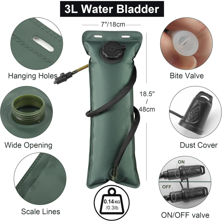 VONGEM 3L Hydration Backpack with Water Bladder photo 5