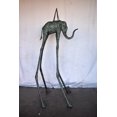 thumbnail image 2 of Nifao Modern Art Green Patina Tall Elephant Bronze Statue – Garden Outdoor Decor Sculpture, 26"L x 27"W x 67"H, 2 of 11