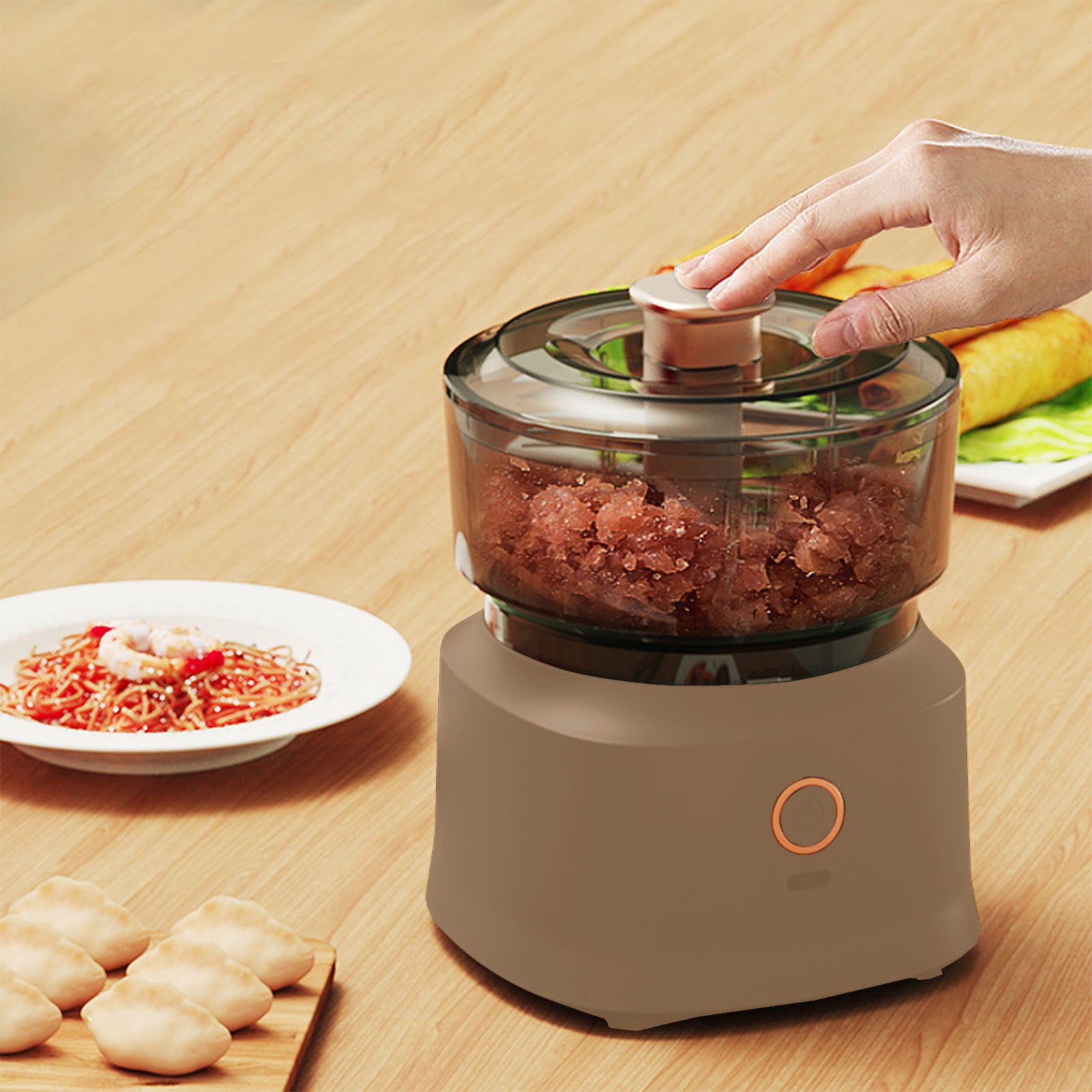 Specollect Clearance 2Pcs Mini Garlic Chopper,Food Processor,Portable Cordless Garlic Mincer Masher,Meat Grinder with USB Charging For Vegetable,Chili,Fruits,Ginger,Baby Food,Seasoning