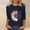 #029-Navy, variant on Ounisa Shirts for Women 3/4 Sleeve Plus Size Tops Loose Crew Neck T Shirts Casual Three Quarter Length Tunic Summer Daisy Printed Tops