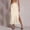 #0134-Beige, variant on Women's Satin Skirts High Waist Side Slit Floral Embroidered Hem Midi Skirts Elegant Silky Skirts Gift