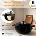 thumbnail image 3 of Matladin 6 Quart Enameled Cast Iron Dutch Oven with Lid, Dual Handles, Oven Safe up to 500°F or on Stovetop, Compatible for Braising, Stews, Roasting, 3 of 9