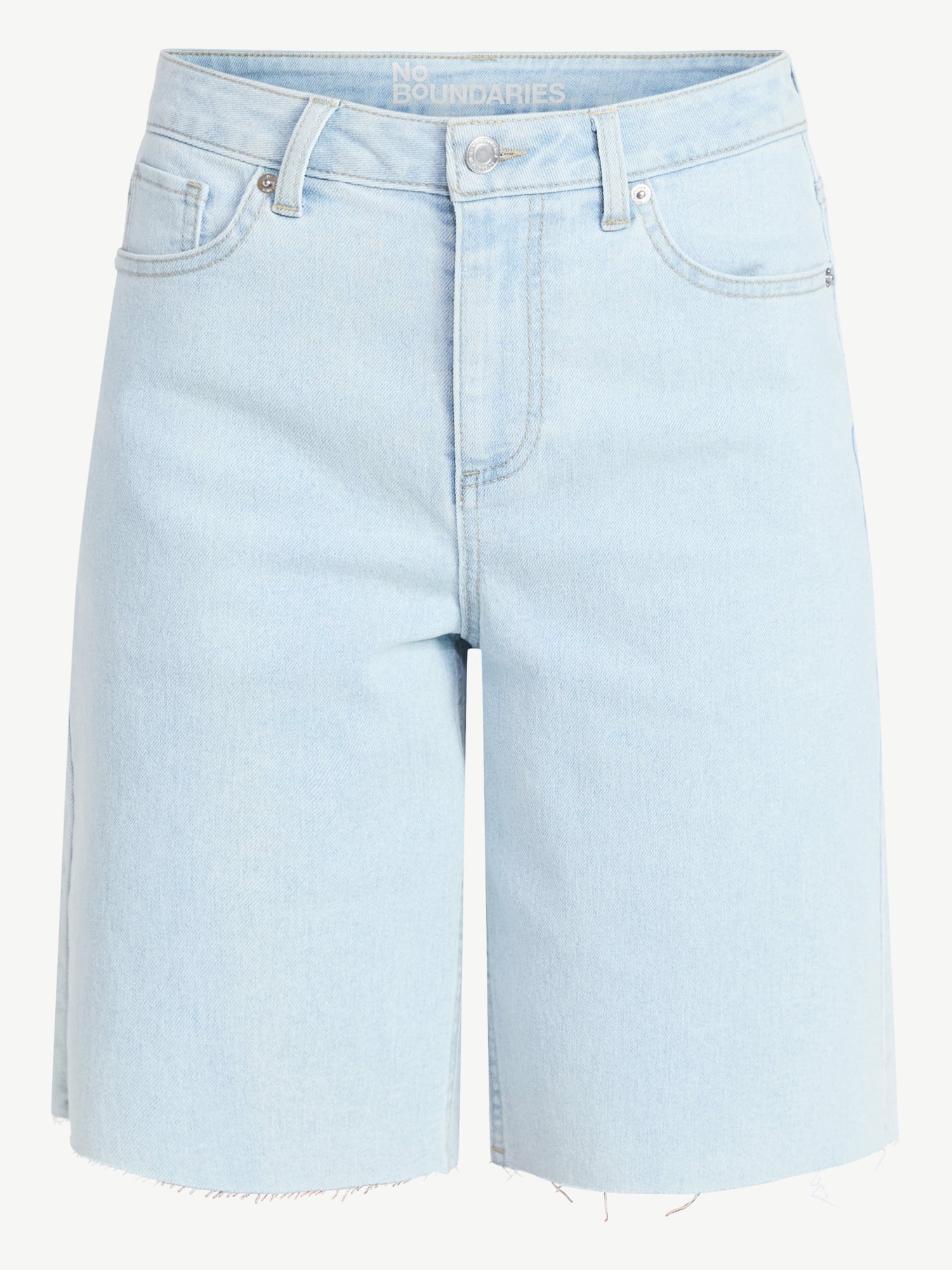No Boundaries Denim Fray Jorts, 10'' Inseam, Women's 00-18