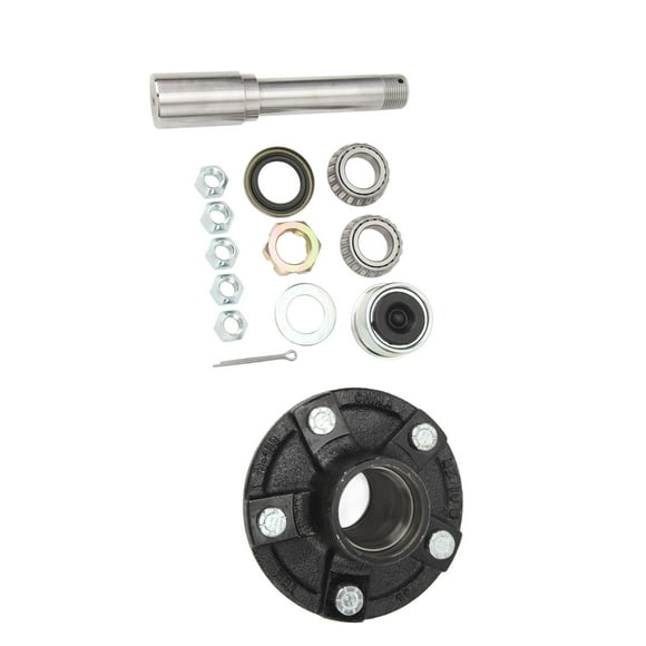 2 000 Lbs Trailer Axle Spindle, Stable High Load Bearing Trailer Idler Hub Kits Shake Prevention for Cargo Boat Trailer