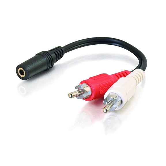 C2G 6in Value Series™ One 3.5mm Stereo Female To Two RCA Stereo Male Y-Cable