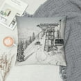 thumbnail image 2 of Nawypu  Mountain Ski Lift Throw Pillow Case Sketch White Wintertime Snow Landscape Resort Pillow Cushion Covers Home Sofa Decorative, 2 of 5