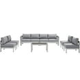 thumbnail image 3 of Modway Shore 7 Piece Outdoor Patio Sectional Sofa Set in Silver Gray, 3 of 7
