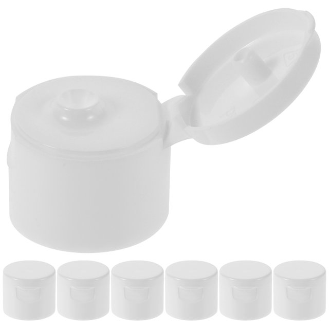 50 tapas blancas abatibles para botellas, tapas de plástico reutilizables de repuesto, tapas vacías para pasta de dientes, tapas rellenables para botellas, tapas vacías para botellas de champú