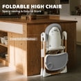 thumbnail image 4 of AILEEKISS Foldable High Chair for Baby, Toddler Eating Chair with Detachable Double Trays, Natural Grey, 4 of 11
