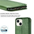thumbnail image 6 of Allytech Flip Wallet Case for iPhone 15 Plus, Premium PU Leather Luxury Case with Kickstand & Card Slots, Strong Magnetic Closure Inner Soft TPU Shockproof Protective Case for Women Men - Green, 6 of 8