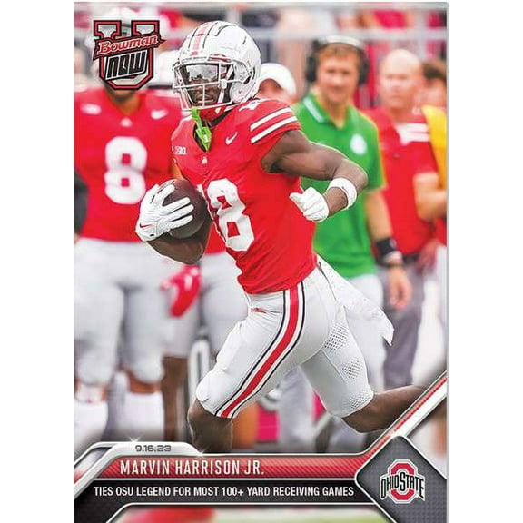NCAA 2023 Bowman U Now Football  Marvin Harrison Jr. #3 (Ties OSU Legend (Chris Carter) For Most 100  Yard Receiving Games)