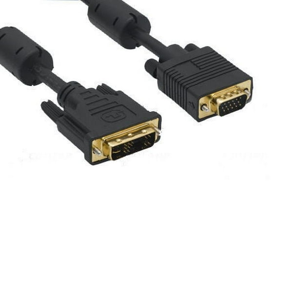 Kentek 10 feet FT DVI analog 12 5 pin DVI-A male to HD-15 HD15 VGA male 28 AWG with EMI Ferrite Filters cable cord black Monitor PC MAC TV LCD
