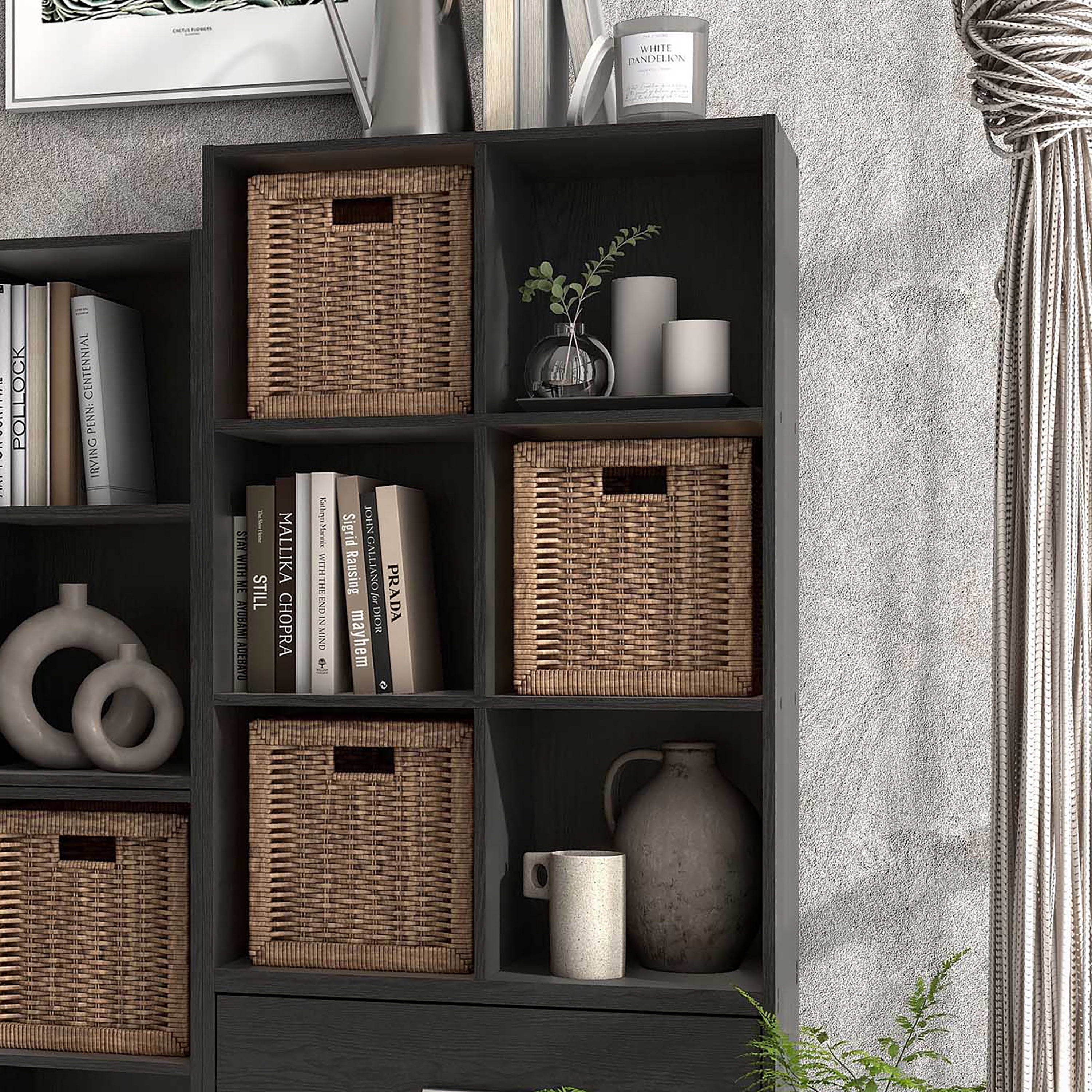 Furniture of America Brooks Stackable 6-Cube Wood Black Bookcase