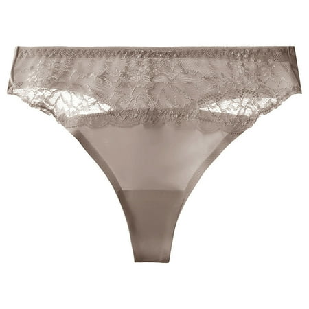 Deep Discount: Womens Panty  Braguitas de Algodón  Women s High Waist Lace Thong Sports Breathable Traceless Pants For Girls SOPATENOR Coffee M