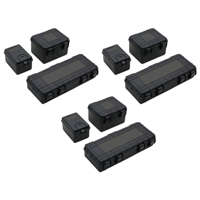 9 Piezas Herramienta de Decoración de la Caja de Almacenamiento de Coche de Plástico RC para Trx4 Axial Scx10 90046 D90 1/10 RC Accesorios Sobre Orugas Negro