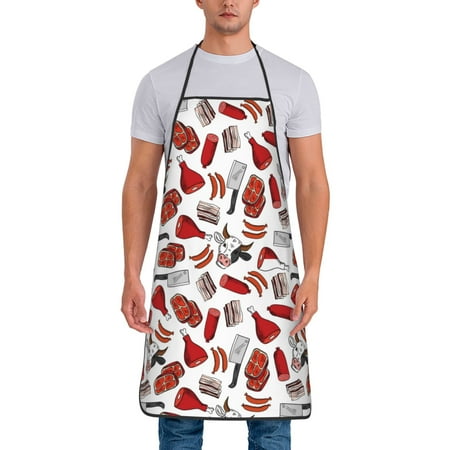 

Tideii Red Food for Tie-up Apron Unisex Waterproof and Stain-Resistant Bib Apron for Kitchen Garden Painting