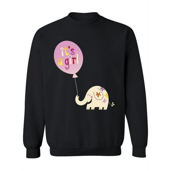 Baby Elephant "it's A Girl". Sweatshirt Women -Image by Shutterstock, Female Small