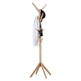 thumbnail image 3 of Coat Rack, Oxkers Coat Rack Stand Wood, Super Easy Assembly NO Tools Required, Free Standing Coat Rack with 4 Tiers, 8 Hooks, Solid Feet, Coat Hanger Stand for Home Office Hall Entryway, 3 of 16