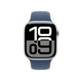 thumbnail image 3 of Apple Watch Series 10 GPS + Cellular 46mm Silver Aluminum Case with Denim Sport Band - M/L, 3 of 12