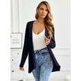 thumbnail image 3 of HOWCOME Women's Lightweight Open-Front Cardigan Sweater Casual Long Sleeve Cover Ups, Navy Blue, L, 3 of 6