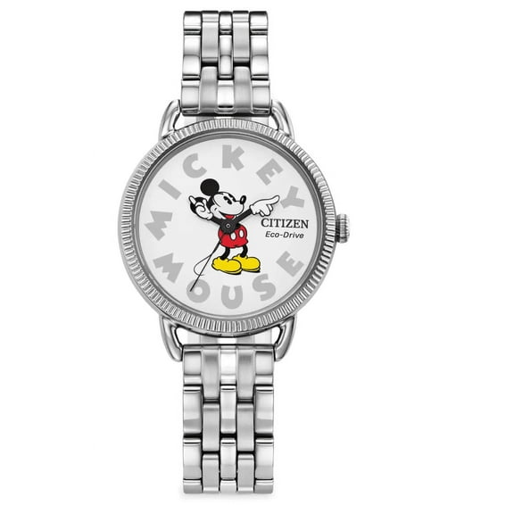 Disney Parks Mickey Mouse Stainless Steel Eco-Drive Watch X Women by Citizen New
