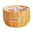 thumbnail image 2 of Imitation Rattan Flower Basket Woven Oval Storage Basket With Double Handles For Green Plants Home Organization Gift Basket Decorative Storage Multi-Purpose Household Use, 2 of 6